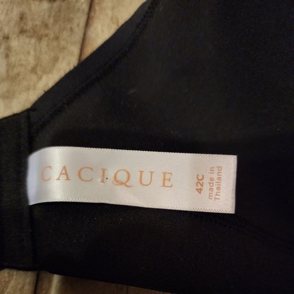 Cacique Bra 42C Black Lightly Lined No Wire - Picture 3 of 4